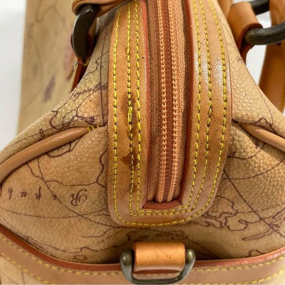 Vintage Allen Edward Map Barrel Handbag - Picture 6 of 14